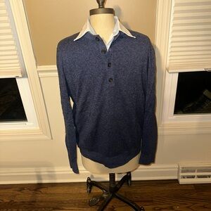 Banana Republic Men's Heathered Blue Crewneck Sweater